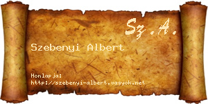 Szebenyi Albert névjegykártya