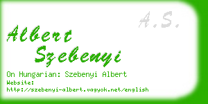 albert szebenyi business card